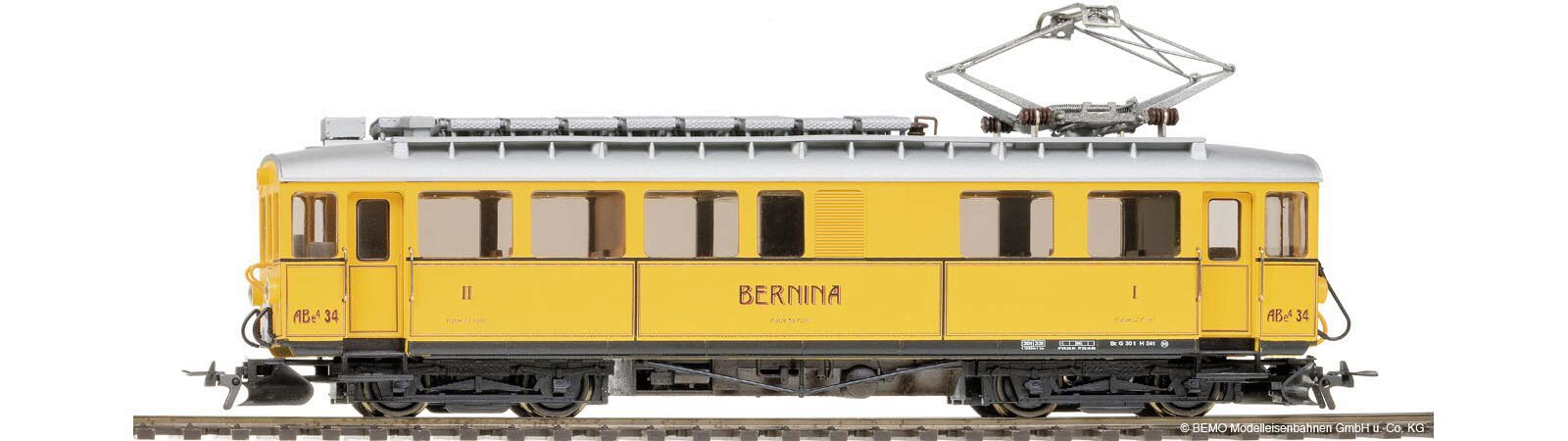 Bemo 1268164 RhB Berninabahn Nostalgietriebwagen Abe 4/4 34 gelb