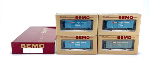 Bemo 7482100 *RhB Güterwagen-Set 4tlg. Cargo Domizil türkis Gbk-v 5527/5520/5525/5507