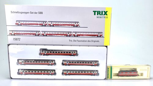 Lot 3806 *Spur N Konvolut Minitrix  SBB Swissexpress Zug  Lok+Wagen 6tlg