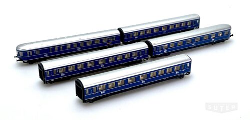 Arnold 0174 *DB Personenzug Blauer Enzian  1952 5 Wagen  dunkelblau