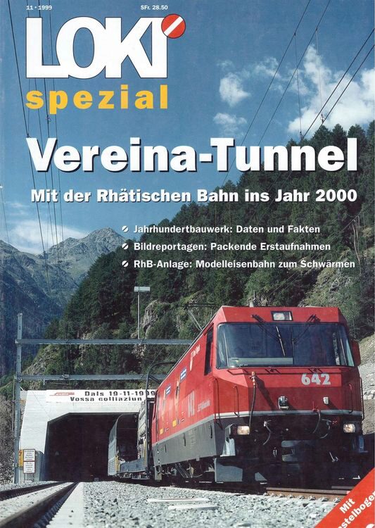 Buch B-1342 *Vereina Tunnel Mit der Rhätischen Bahn ins Jahr 2000 inkl. Bastelbogen