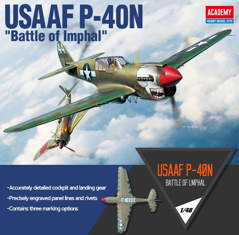 ACADEMY 12341 1/48 USAAF P-40N Battle of Imphal