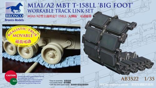Bronco Models AB3522 US M1A1/A2 MBT T-158LL Big Foot Workable Track Link Set