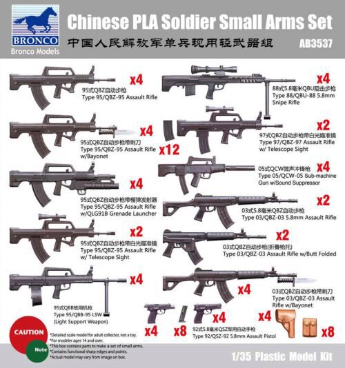 Bronco Models AB3537 Chinese PLA Solider Small arms Set