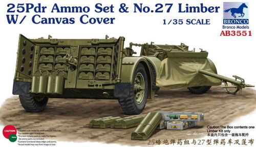 Bronco Models AB3551 25pdr Ammo set&No.27 Limber w/CanvasCove