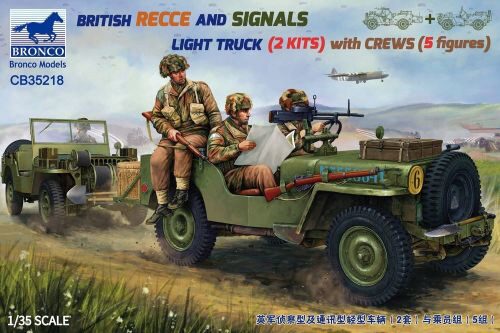 Bronco Models CB35218 BRITISH RECCE AND SIGNALS LIGHT TRUCK (2 KITS ) with CREWS