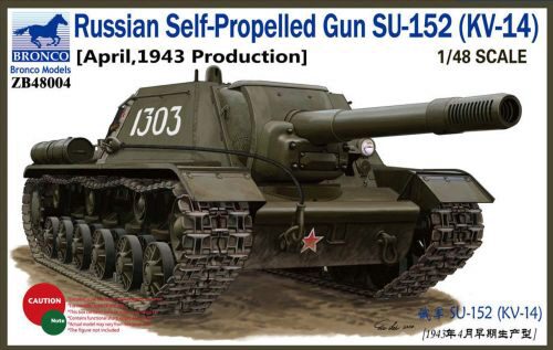 Bronco Models ZB48004 Russian Self-Propelled Gun SU-152 (KV-14 (April,1943 Production)