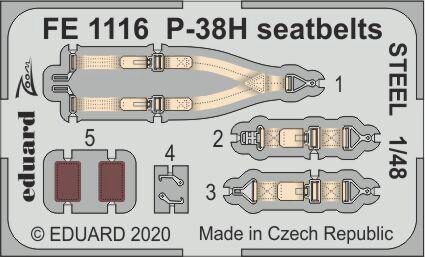 Eduard Accessories FE1116 P-38H seatbelts STEEL for Tamiya