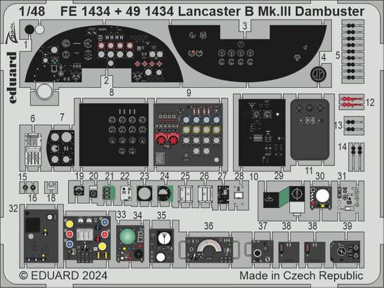 Eduard Accessories 491434 Lancaster B Mk.III Dambuster cockpit 1/48 HKM