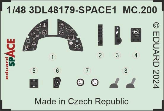 Eduard Accessories 3DL48179 MC.200 SPACE  ITALERI