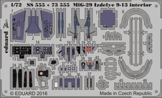 Eduard Accessories 73555 MiG-29 Izdelye 9-13 for Zvezda