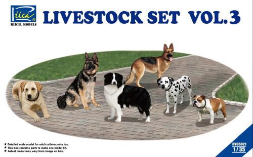Riich Models RV35021 Livestock Set Vol.3 (six dogs)