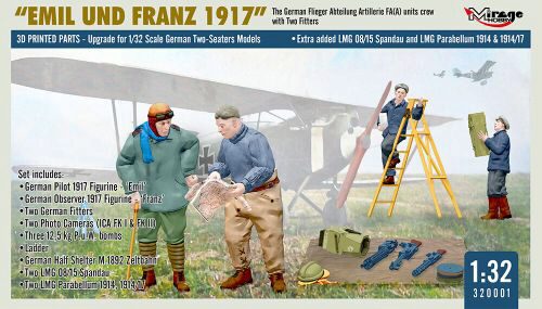 Mirage Hobby 320001 WWI German FA(A) Units Crew Emil und Franz 1917 w/Equipment
