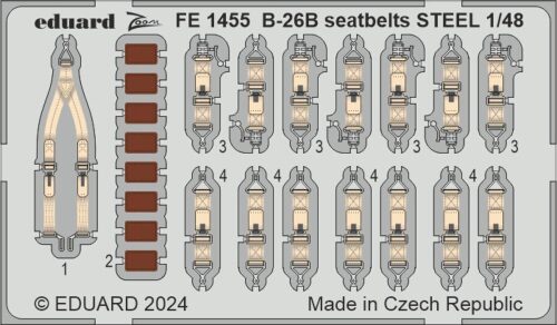 Eduard Accessories FE1455 B-26B Marauder seatbelts STEEL  ICM