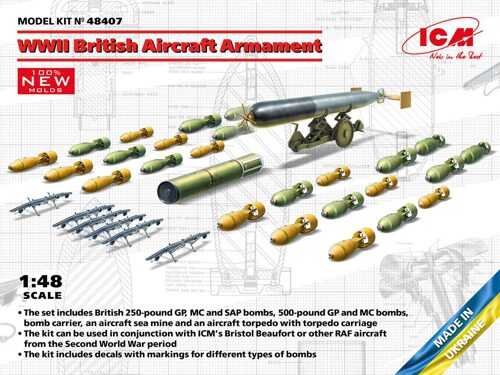 ICM 48407 WWII British Aircraft Armament (100% new molds)