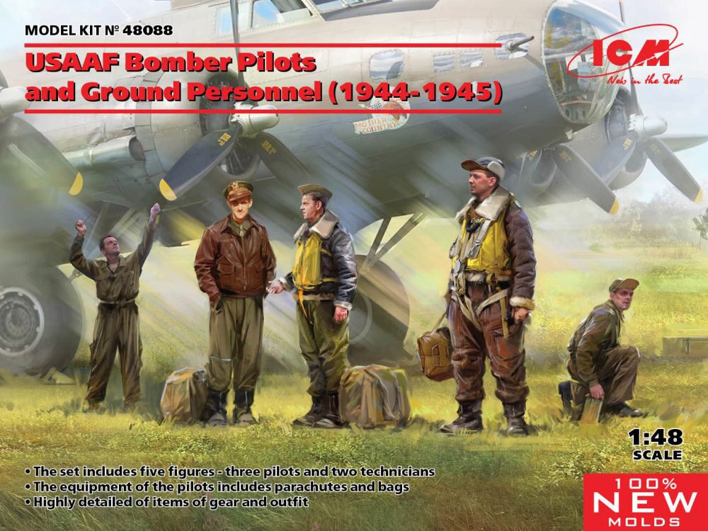 ICM 48088 USAAF Bomber Pilots and Ground Personnel (1944-1945) (100% new molds)