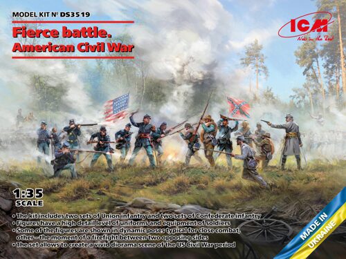 ICM DS3519 Fierce battle. American Civil War(Union Infan,UnionInfaSet #2,ConfederInfSet #2