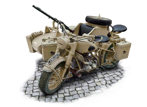 Italeri 7403 German Military Motorcycle with side car