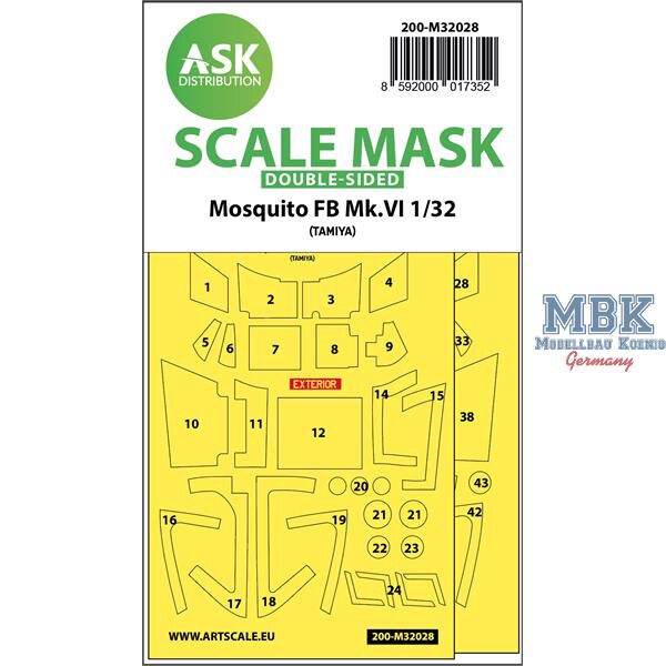 Artscale ASK200-M32028 Mosquito FB Mk.VI double-sided express masks