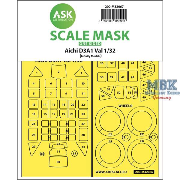 Artscale ASK200-M32067 Aichi D3A1 Val one-sided expr.self adh. masks