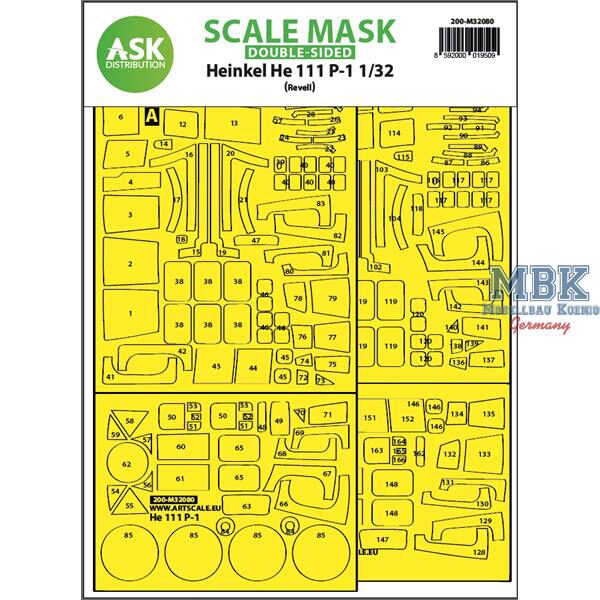 Artscale ASK200-M32080 He 111P-1 double-sided express fit mask (Revell)