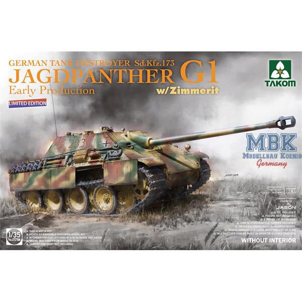 TAKOM MODEL TAK2125W Jagdpanther G1 early production w/ Zimmerit