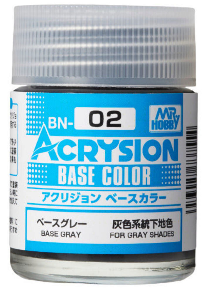 Mr Hobby - Gunze BN-02 Acrysion Base Color (18 ml) Base Grey