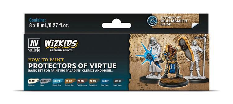 Vallejo 80252 Farb-Set, WizKids Protectors of Virtue, 8 x 8 ml