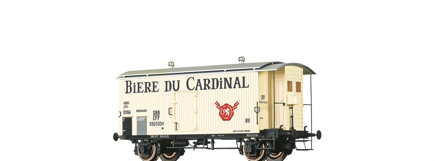 Brawa 47883 H0 Gedeckter Güterwagen K2 "Biere du Cardinal" SBB