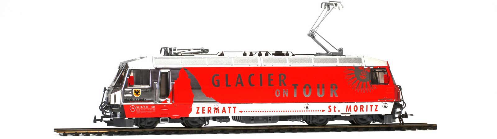 Bemo 1259161 RhB Ge 4/4 III 651 "Glacier on Tour" Ausführung 2012