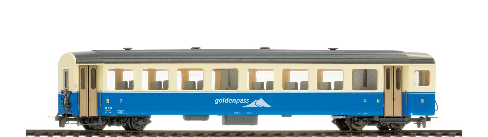 Bemo 3267330 MOB B 210 Personenwagen mit Logo "goldenpass"