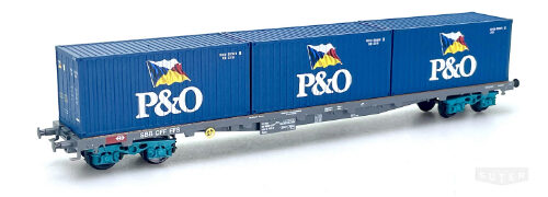 HAG 366PO *SBB Flachwagen Sgss mit Container P&O