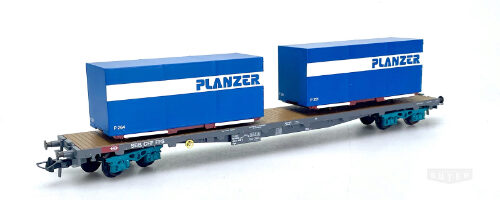 HAG 392PLANZ *SBB Flachwagen Sgss beladen mit 2 Container Planzer