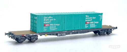 HAG 390CARGO *SBB Containertragewagen Sgss mit Caro Container