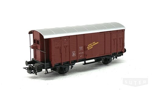 HAG 300 *SBB ged. Güterwagen K3 mit Bremserhaus Guss braun "Für Güter die Bahn"