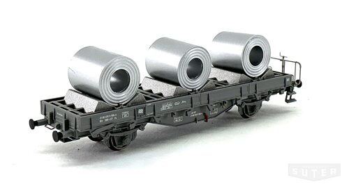 Liliput 235052 *SBB Flachwagen grau Typ Fs mit Blechrollen