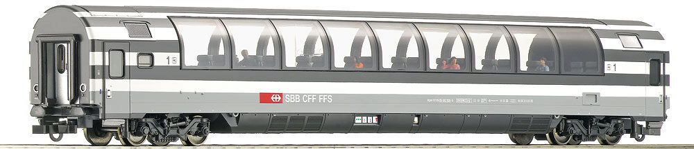 Roco 44768 *SBB Panoramawagen Apm, grau/weiss  mit Figuren