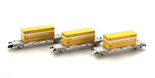 Lot 8909 *Spur N Konvolut Creanorm SBB Post Containertragewagen 3tlg