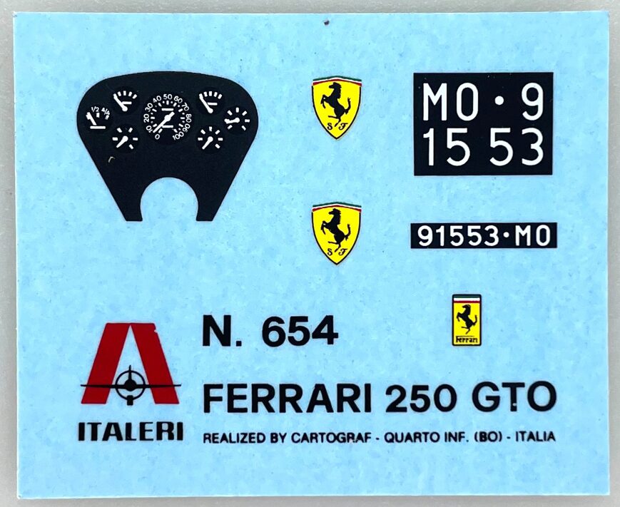 Italeri D654 *Decalbogen 1:24 Auto 4 x 4cm