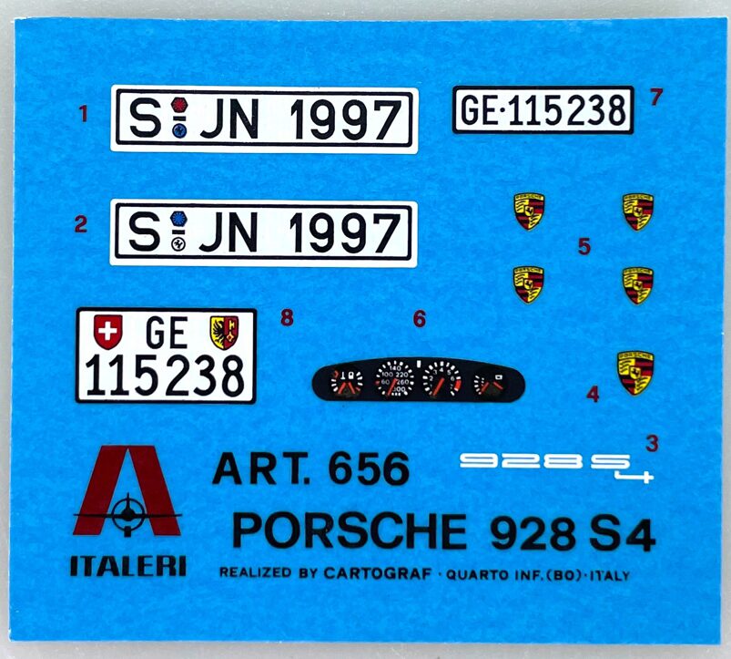 Italeri D656 *Decalbogen 1:24 Auto 4 x 5cm