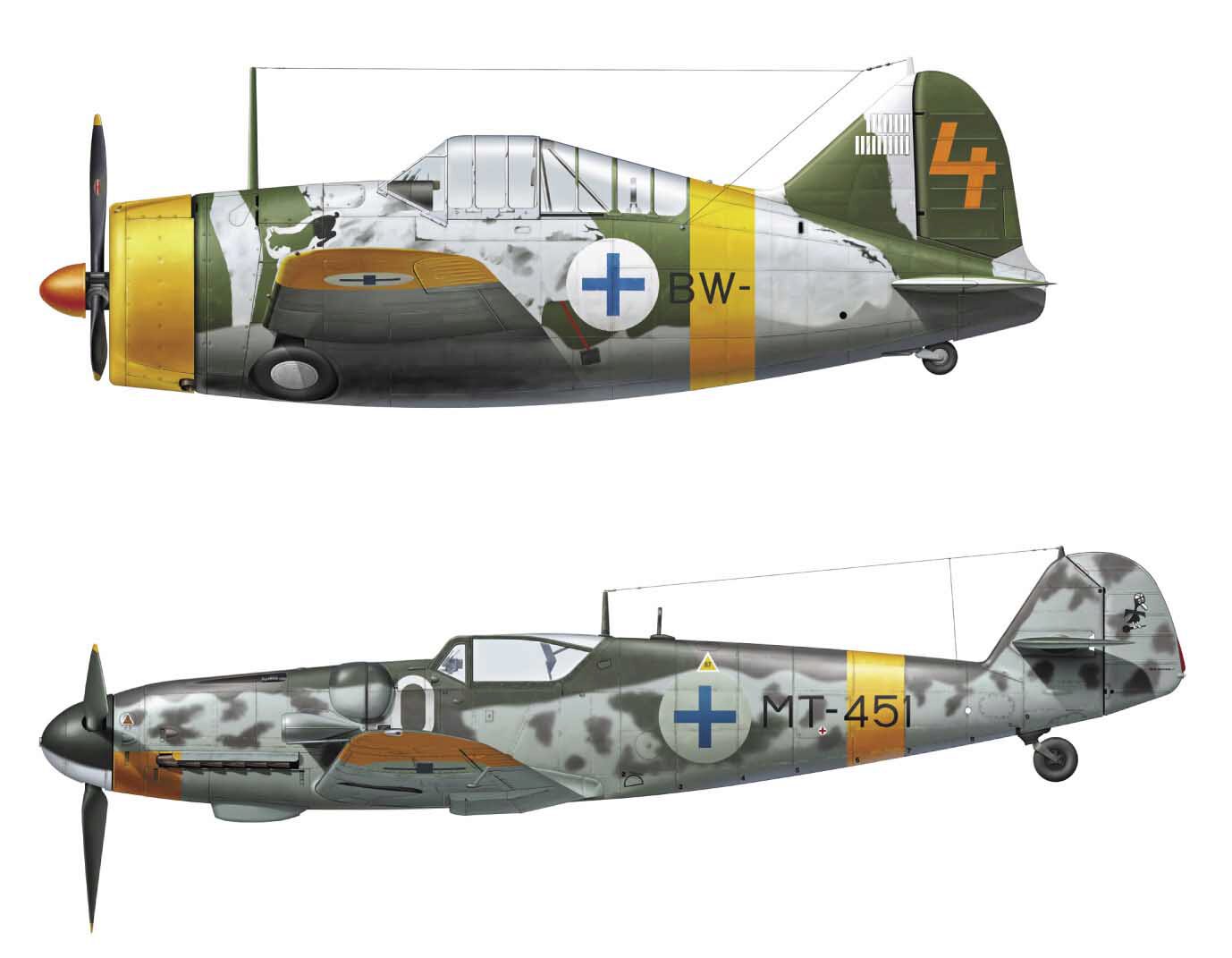 Hasegawa 2439 B-239 Buffalo & Messersc