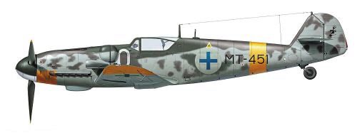 Hasegawa 07494 1/48 Messerschmitt Bf109G-6, Juutilanen, mit Figur
