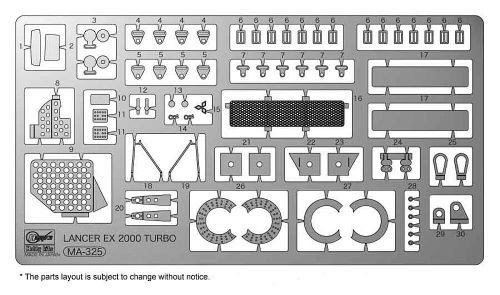 Hasegawa 20469 1/24 Detail up Etching parts, Mitsubishi Lancer EX