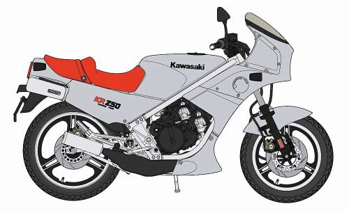 Hasegawa 621747 1/12 Kawasaki KR250, Silver Color