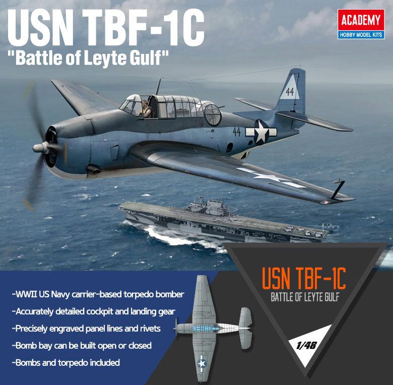ACADEMY 12340 1/48 USN TBF-1C Battle of Leyte Gulf