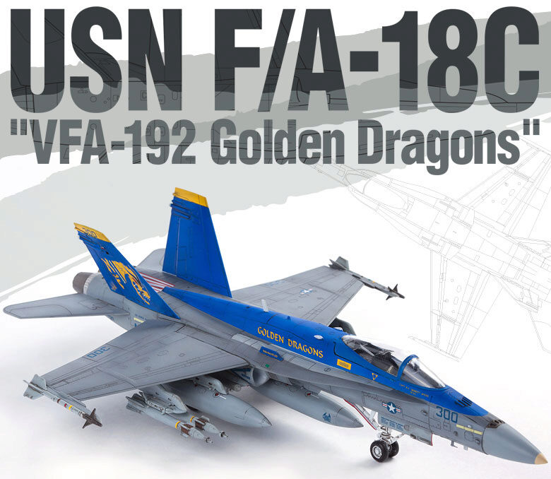 ACADEMY 12564 1/72 USN F/A-18C "VFA-192 Golden Dragons"