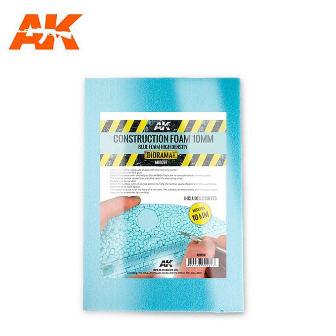 AK AK8097 CONSTRUCTION FOAM 10MM - BLUE FOAM 195 x 295 MM (2 SHEETS)