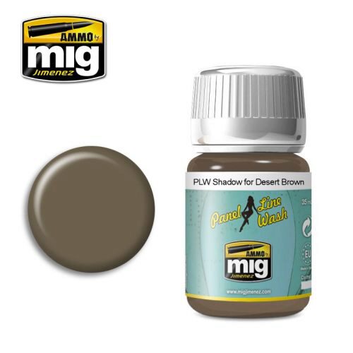 Ammo AMIG1621 PANEL LINE WASH SHADOW FOR DESERT BROWN (35 mL)