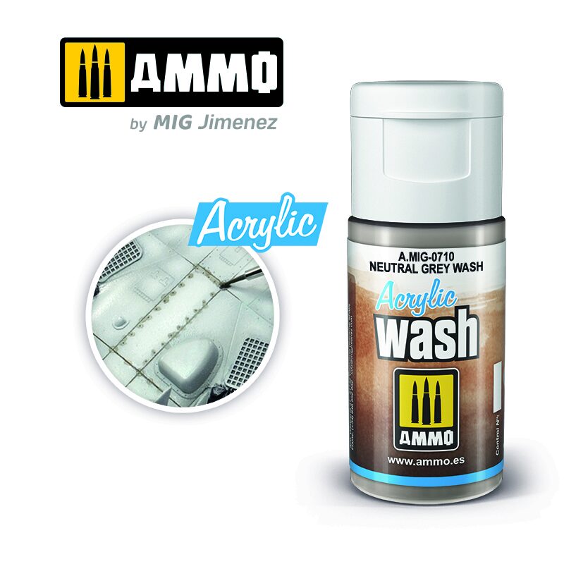 Ammo AMIG0710 ACRYLIC WASH Neutral Grey Wash