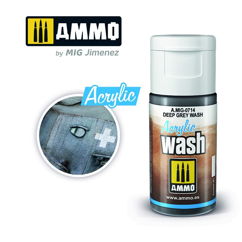 Ammo AMIG0714 ACRYLIC WASH Deep Grey Wash